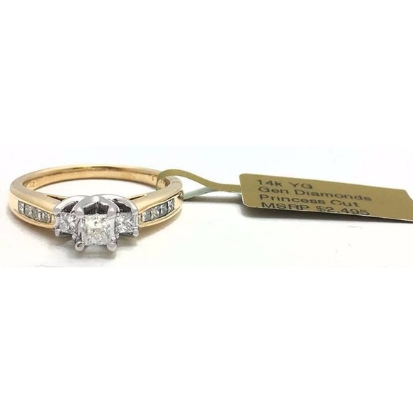 Genuine 1.26 Ct Engagement Diamonds 14k Gold Ring